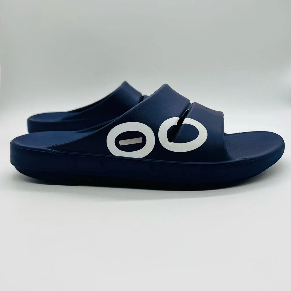 OOFOS Navy Blue Men's Ski On Recovery Sandals Size 11